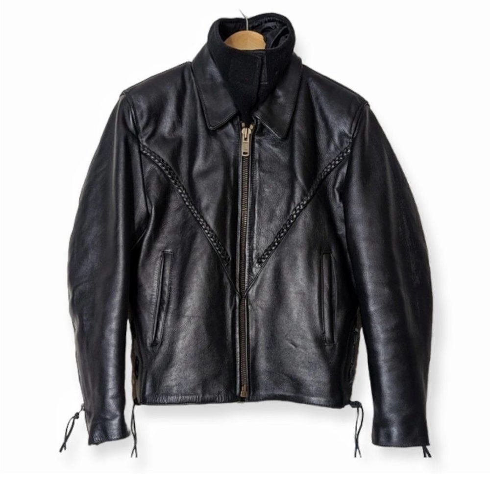 Vintage Leather Motorcycle Jacket Insulated Heavy Duty Women's Small S